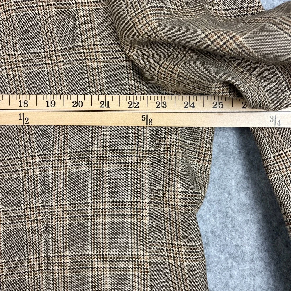 Ranieri Nomo Blazer Mens 50L Tan Wool Windowpane Plaid Classic Super 150s Italy